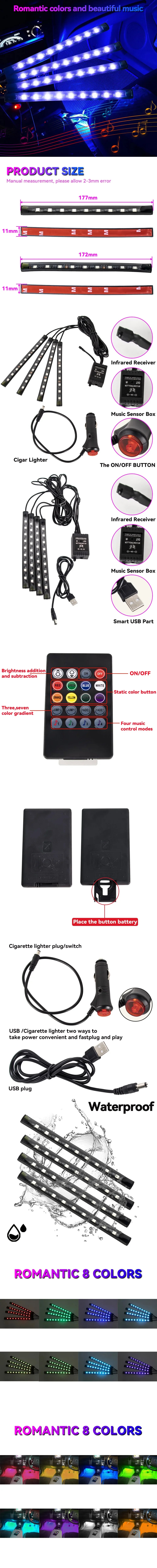 NX Motorsport™ RGB Interior Ambient Light Kit